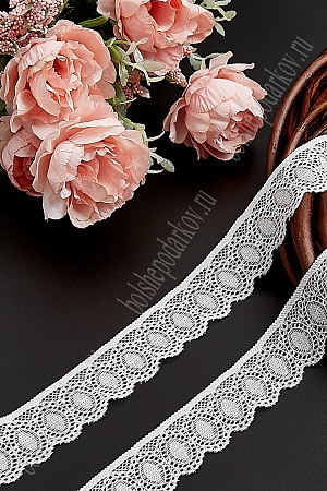 Кружево-стретч   3 см*15 м  (SF-898), молочный