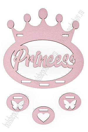 Подставка для заколок и бантиков &quot;Princess №2&quot; 20*20 см, розовый