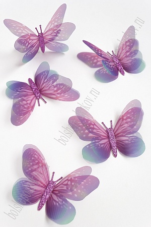 Бабочки шифоновые большие 6 см (10 шт) SF-4485, №7