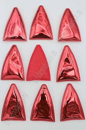 Патч 3D, глянец &quot;Ушки вытянутые&quot; 7*5 см (10 шт) SF-1882, красный