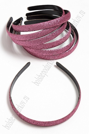 Ободки 1,2 см пластиковые с блестками (12 шт) SF-3184, розовый