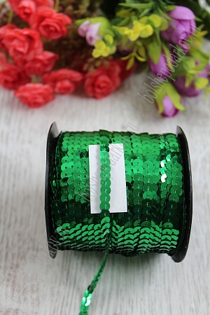 Пайетки 6 мм на нитке (SF-5755) зеленый №4