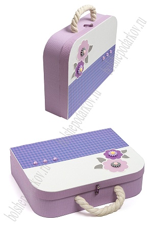 Подарочная коробка-чемоданчик 30,5*23,5*8,3 см (SF-5676) сиреневый