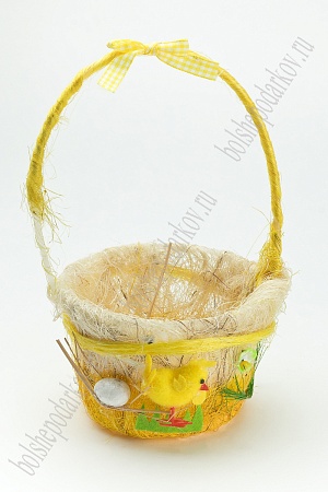 Пасхальный декор &quot;Корзинка&quot; 15*25 см (SF-5032) желтый