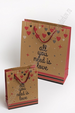 Пакет крафтовый с рисунком &quot;Надпись&quot; 26*32*10 см (12 шт) SF-7171, №4