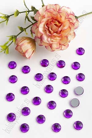 Стразы граненые 10 мм, круглые (1000 шт) SF-1591, темно-сиреневый №4