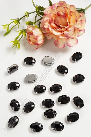 Стразы пришивные 14 мм &quot;Овал&quot; (20 шт) SF-3701, черный №16