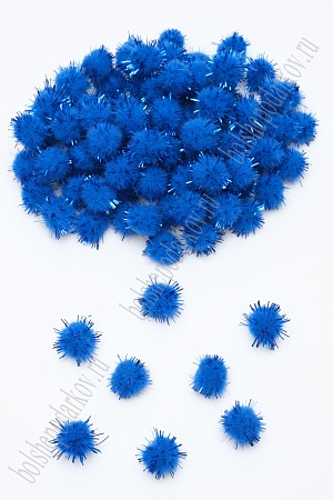 Помпоны с люрексом 15 мм (200 шт) SF-1168, синий