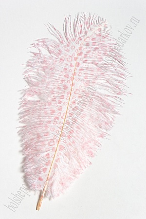 Перо декоративное 23*10 см &quot;Сердечки&quot; красные