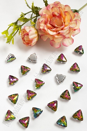 Стразы пришивные 12 мм &quot;Треугольник&quot; (10 шт) SF-3766, хамелеон №24