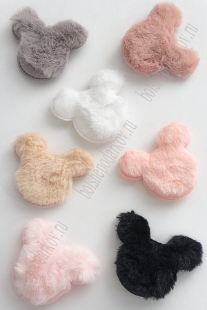 Патч меховой &quot;Микки&quot; 6*5 см (30 шт) SF-3164, ассорти