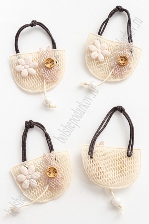 Патч тканевый &quot;Сумочка&quot; 5*3,7 см (5 шт) SF-2979, бежевый