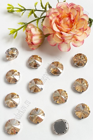 Стразы пришивные 16 мм &quot;Круг&quot; (20 шт) SF-3704, бежевый №22