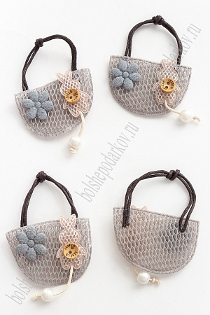 Патч тканевый &quot;Сумочка&quot; 5*3,7 см (5 шт) SF-2979, серый