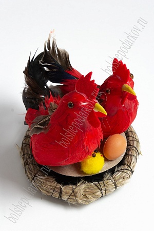 Пасхальный декор &quot;Петушок музыкальный&quot; 10 см (SF-5041) красный