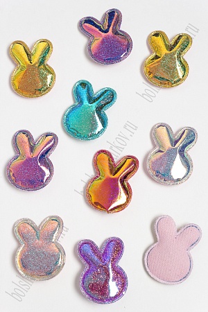 Патч глянец с блестками &quot;Зайка&quot; 4,3*3,2 см (30 шт) SF-2971, ассорти