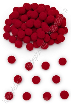 Помпоны Premium 1,5 см (200 шт) SF-3308, красный №01