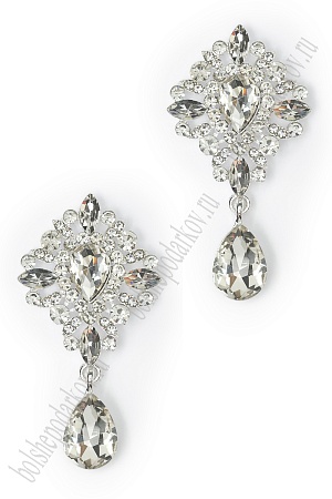 Серединка ювелирная с подвеской (2 шт) SF-7494, серебро №09