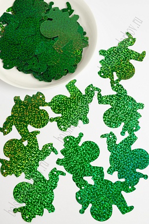 Пайетки 9*7 см &quot;Санта Клаус&quot; 500 гр (SF-1939) зеленый №50104