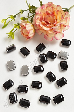 Стразы пришивные 14 мм &quot;Прямоугольник&quot; (20 шт) SF-3703, черный №16