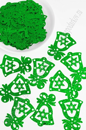 Пайетки 8*6 см &quot;Колокольчик&quot; 50 гр (SF-1937) зеленый №50104