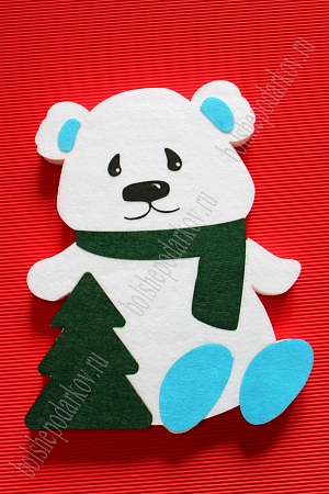 Пенопластовая заготовка &quot;Мишка с елкой&quot; высота 14,5 см