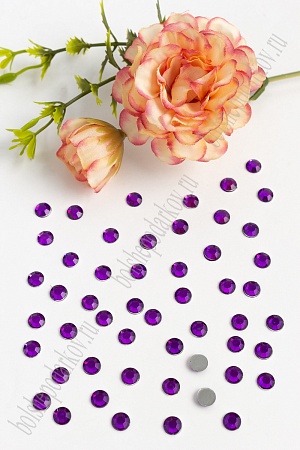 Стразы граненые 6 мм, круглые (500 шт) SF-396, темно-фиолетовый