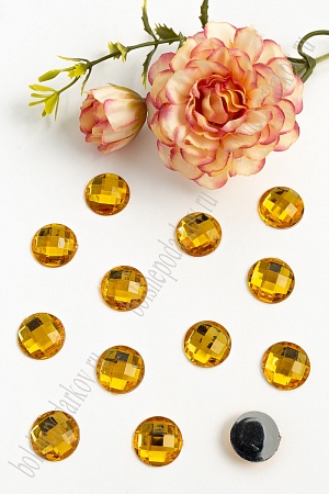 Стразы граненые 16 мм, круглые (50 шт) SF-400, золото