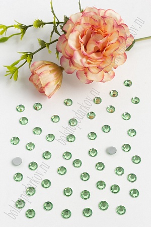 Стразы граненые 6 мм, круглые (500 шт) SF-396, светло-зеленый