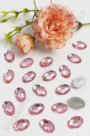 Стразы граненые 13*18 мм, овал (50 шт) SF-1611, светло-розовый