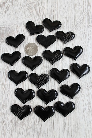 Патч 3D, кожзам &quot;Сердце&quot; 3,6*3 см (20 шт) SF-1542, черный