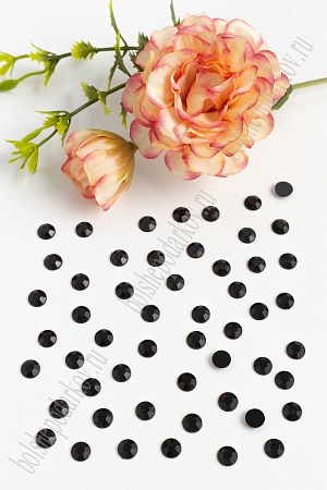 Стразы граненые 6 мм, круглые (500 шт) SF-396, черный