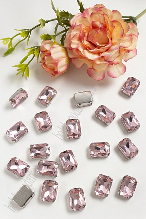 Стразы пришивные 14 мм &quot;Прямоугольник&quot; (20 шт) SF-3703, светло-розовый №20