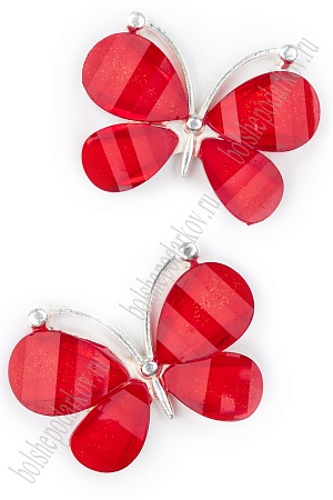 Серединка ювелирная &quot;Бабочка&quot; (2 шт) SF-7049, красный