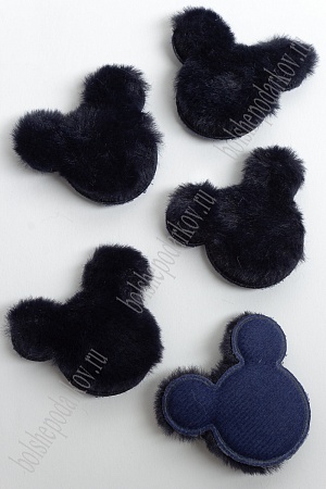 Патч меховой &quot;Микки&quot; 6*5 см (10 шт) SF-3164, темно-синий