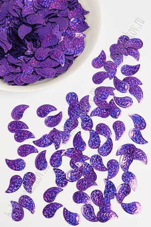Пайетки &quot;Листочки&quot; 14*25 мм/500 гр (SF-1133) фиолетовый