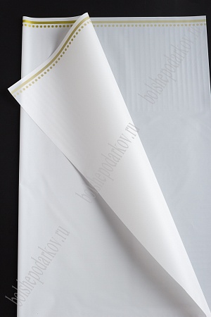 Пленка матовая для цветов &quot;Полоса-горох&quot; 58*58 см (20 шт) SF-2355, белый