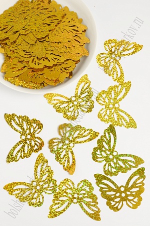 Пайетки &quot;Бабочка большая&quot; 75*60 мм/500 гр (SF-1137) золото №А20