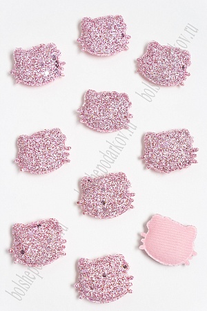 Патч 3D с блестками &quot;Котёнок&quot; 2,9*3,2 см (20 шт) SF-3162, розовый