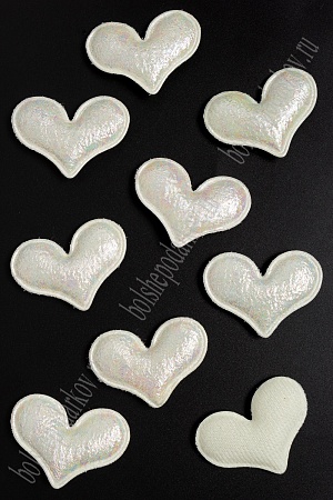 Патч с переливом &quot;Сердечко&quot; 5*4 см (10 шт) SF-3781, кремовый