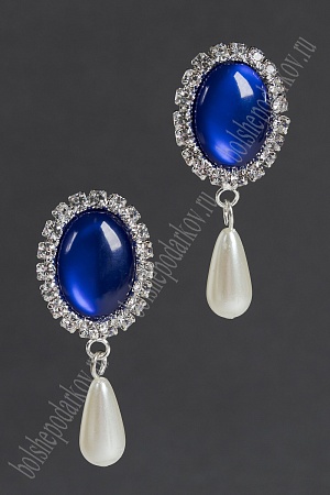 Серединка ювелирная с подвеской (2 шт) SF-5953, серебро/синий №5