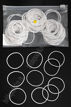 Резинки для волос 4 см в косметичке (100 шт) SF-7052, белый