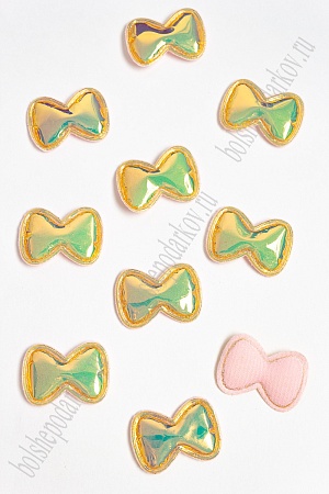 Патч глянец &quot;Бантик&quot; 3,5*2,5 см (10 шт) SF-2972, золотой