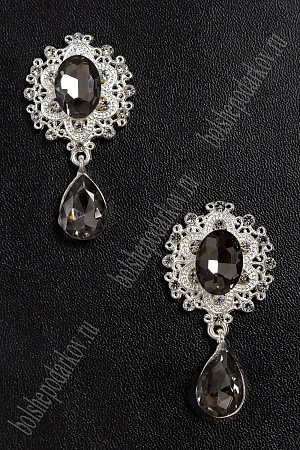 Серединка ювелирная с подвеской (2 шт) SF-4482, серебро/графитовый №4