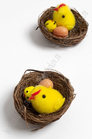 Пасхальный декор &quot;Цыплята в гнезде&quot; 7 см (2 шт) SF-5018