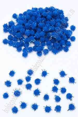 Помпоны с люрексом 10 мм (200 шт) SF-1167, синий