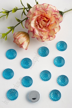 Стразы круглые 16 мм (100 шт) SF-376/1607, голубой