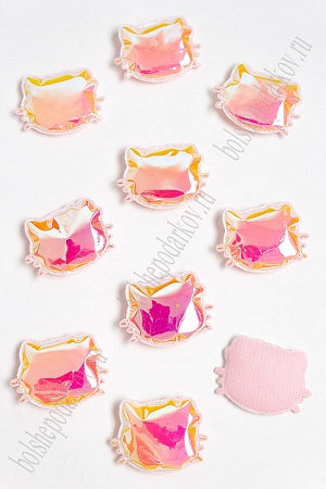 Патч глянец &quot;Котёнок&quot; 3*3,5 см (10 шт) SF-2972, желтый хамелеон