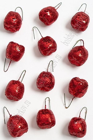 Муляж декоративный &quot;Яблочко с блестками&quot; (20 шт) SF-3156, красный