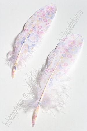 Перья декоративные 16*4,5 см (6 шт) &quot;Цветы&quot;
